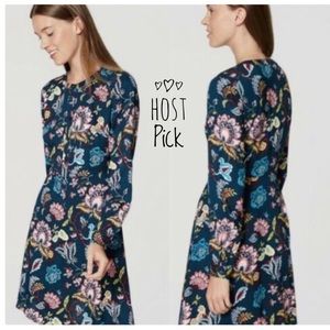 Loft green floral dress, like new!
